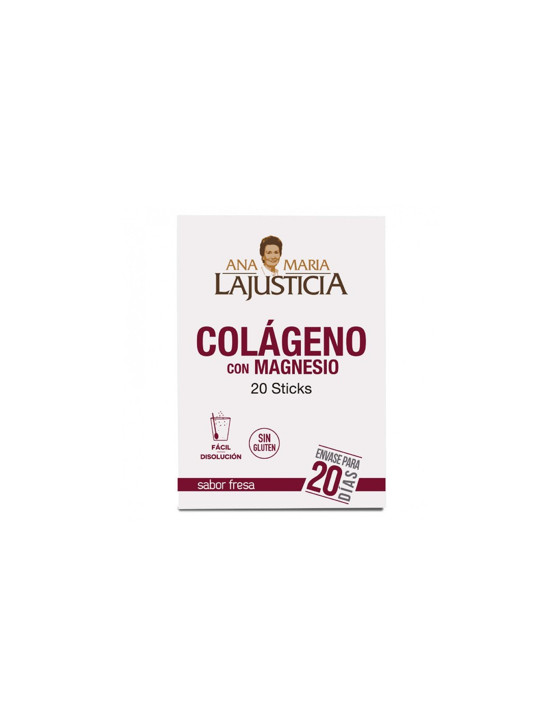 ANA MARIA LAJUSTICIA COLÁGENO CON MAGNESIO FRESA 20 STICKS
