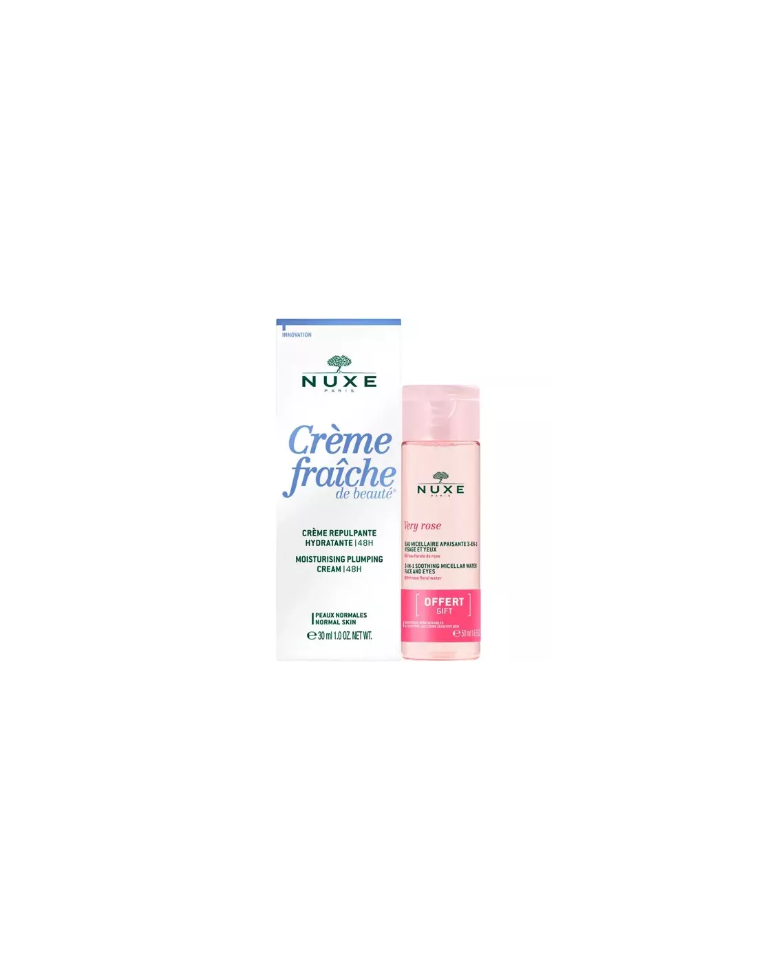 Nuxe Creme Fraiche De Beaute Crema Rica Hidratante 48H 30Ml Pieles Secas+Very Rose Agua Micelar 50Ml