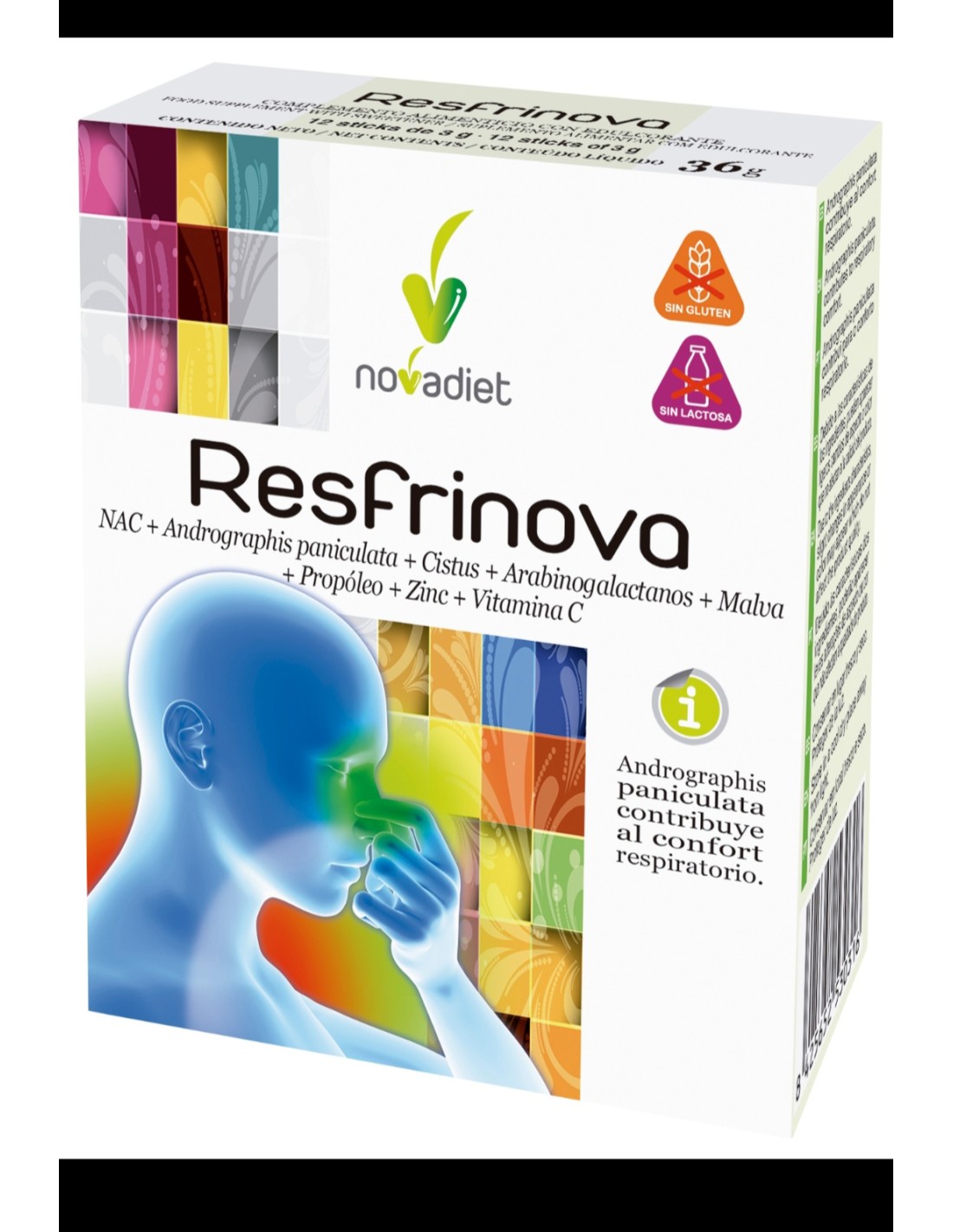 Resfrinova Envase de 12 sticks de 3 g. de Novadiet