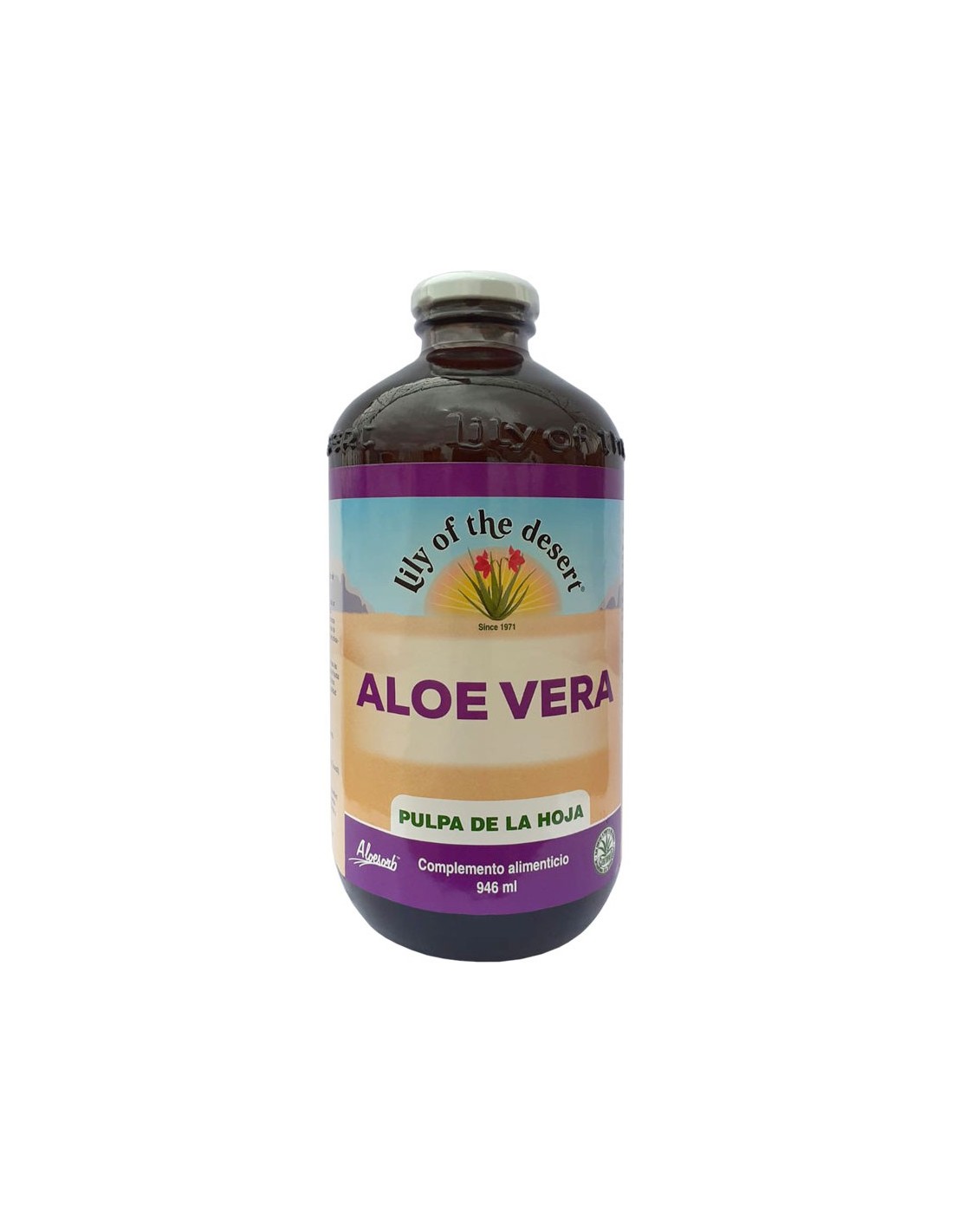 Zumo De Aloe Vera (Vidrio) Pulpa Hoja 946 Ml de Lily Of The Desert